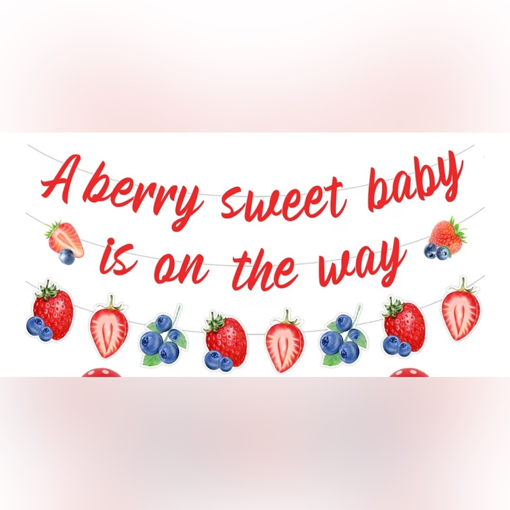 3 for $20 bundle! Berry Sweet Baby Shower Banner